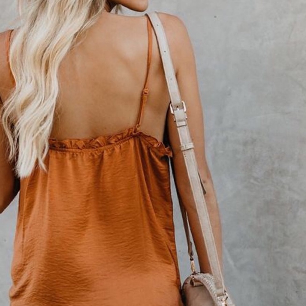 Last one! Orange Ruffle trim cami - Picture 3 of 5